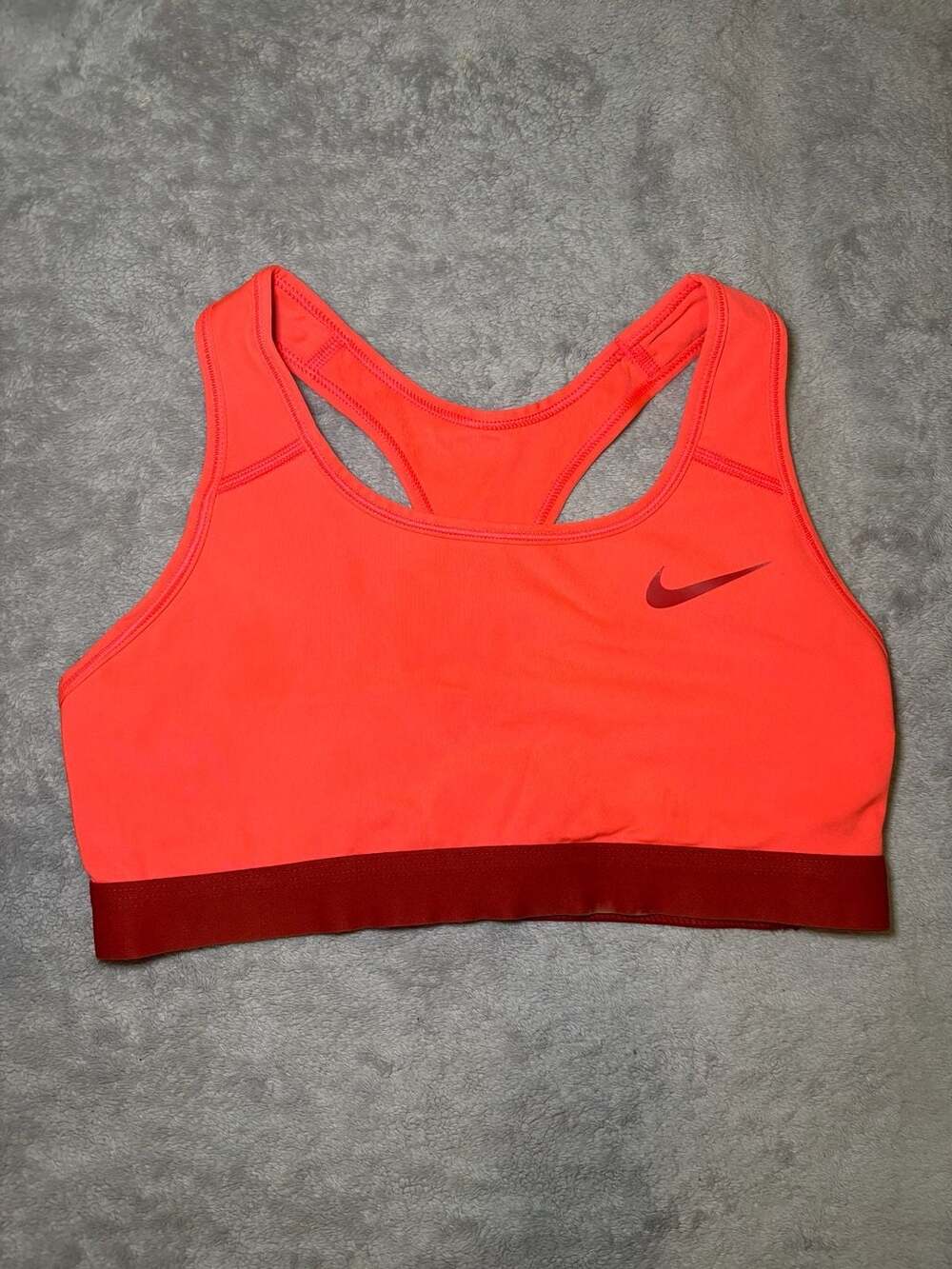 Nike Dri-FIT Women's Racerback Medium Support Sports Bra, Neon Coral